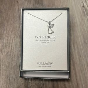NWT Genuine Diamond Sterling Silver Angel Rolo Chain Necklace 18"